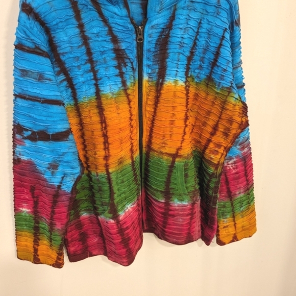Rising International Tie Dye Textured Full Zip Sweatshirt XL? - Picture 2 of 5